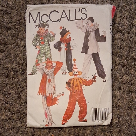 McCall's Kids Clown Costume Pattern - Orange and Black - Picture 1 of 9